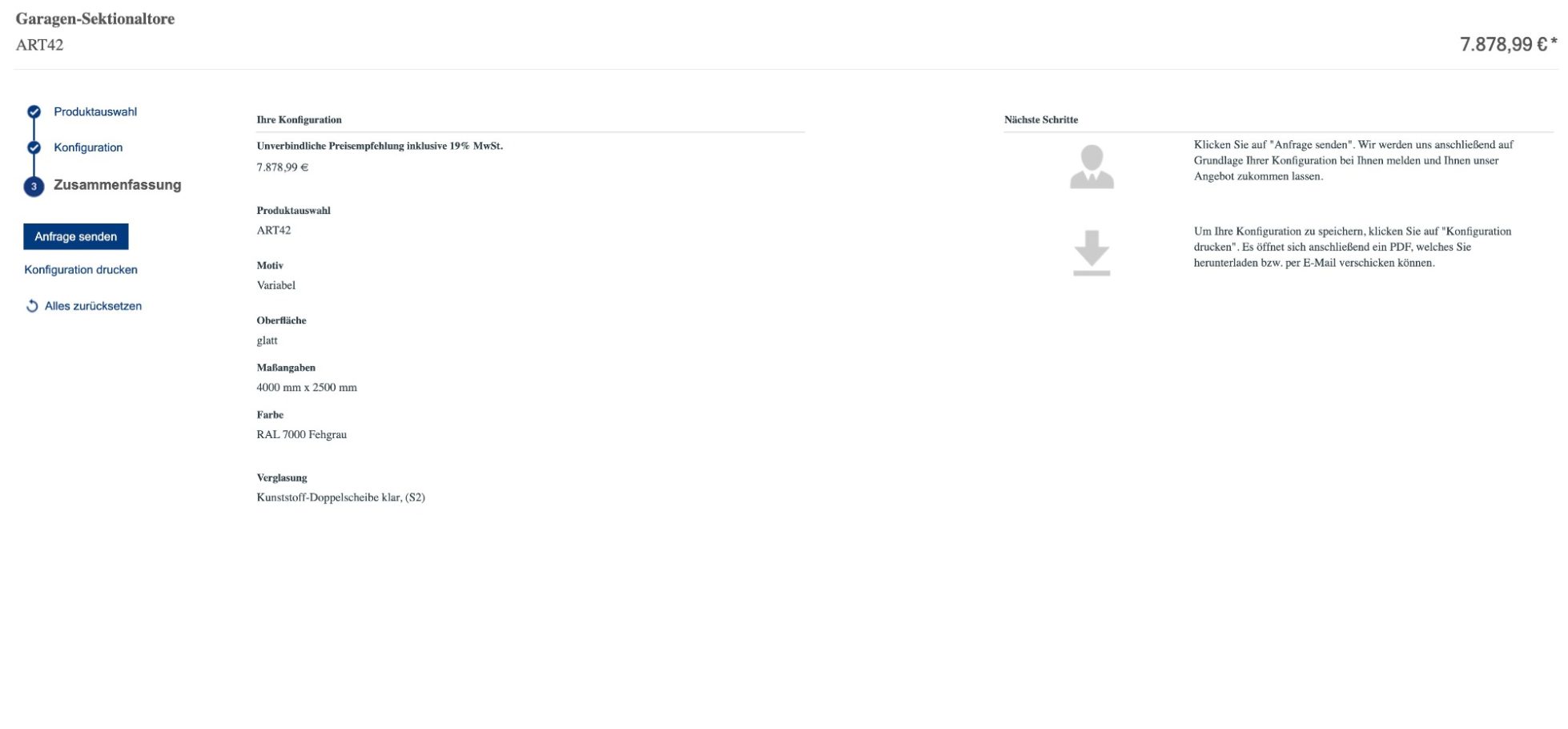 3) Konfiguration drucken